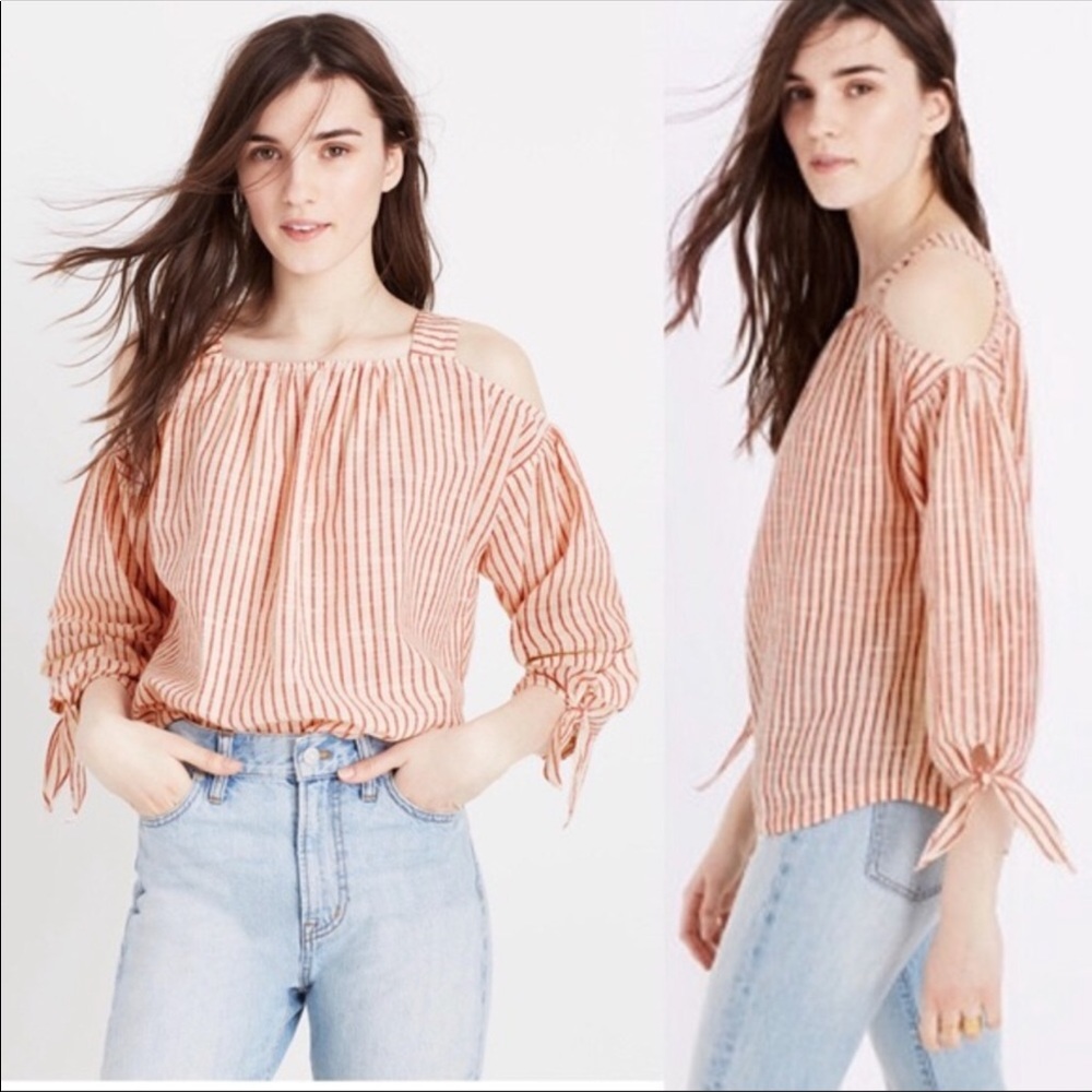 Madewell Stripe Cold Shoulder Top